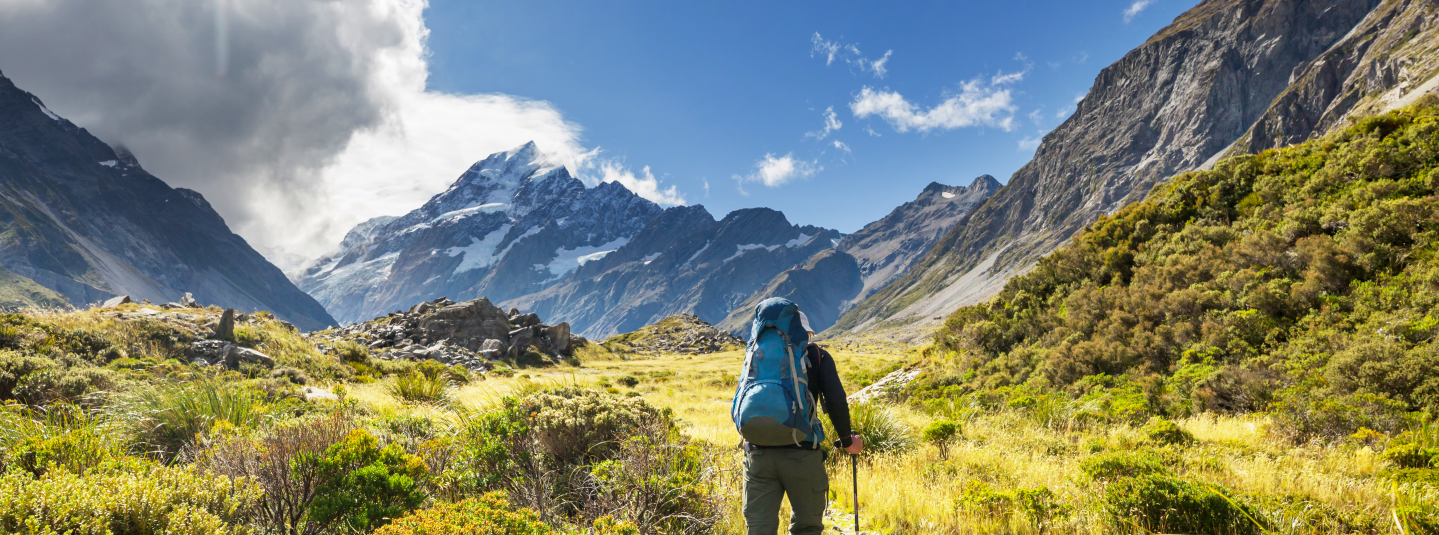 man hiking