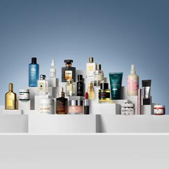 image of various Estee Lauder bottles and products