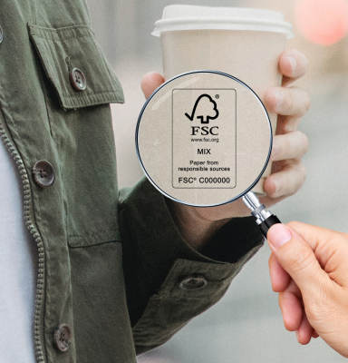 FSC label on paper cup